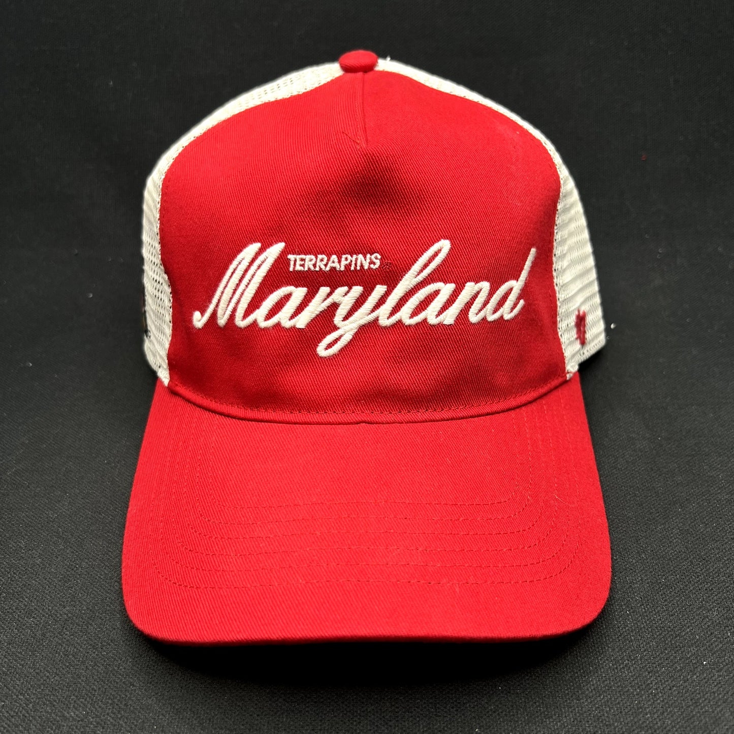 Maryland Terrapins 47 Brand Trucker Snapback Hat Red White NCAA College