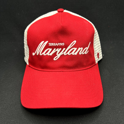 Maryland Terrapins 47 Brand Trucker Snapback Hat Red White NCAA College