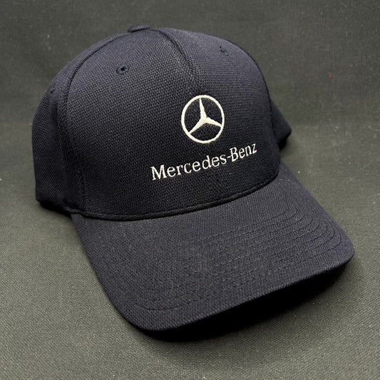 Mercedes-Benz Flexfit Hat L/XL Navy Blue Embroidered Logo Cap Yupoong