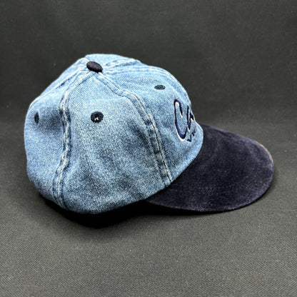 Vintage Canada Victoria Denim Snapback Hat Suede Brim Cityscape