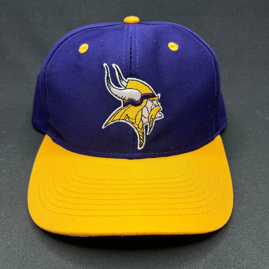 Vintage Minnesota Vikings Logo Athletic Snapback Hat NFL Purple Gold