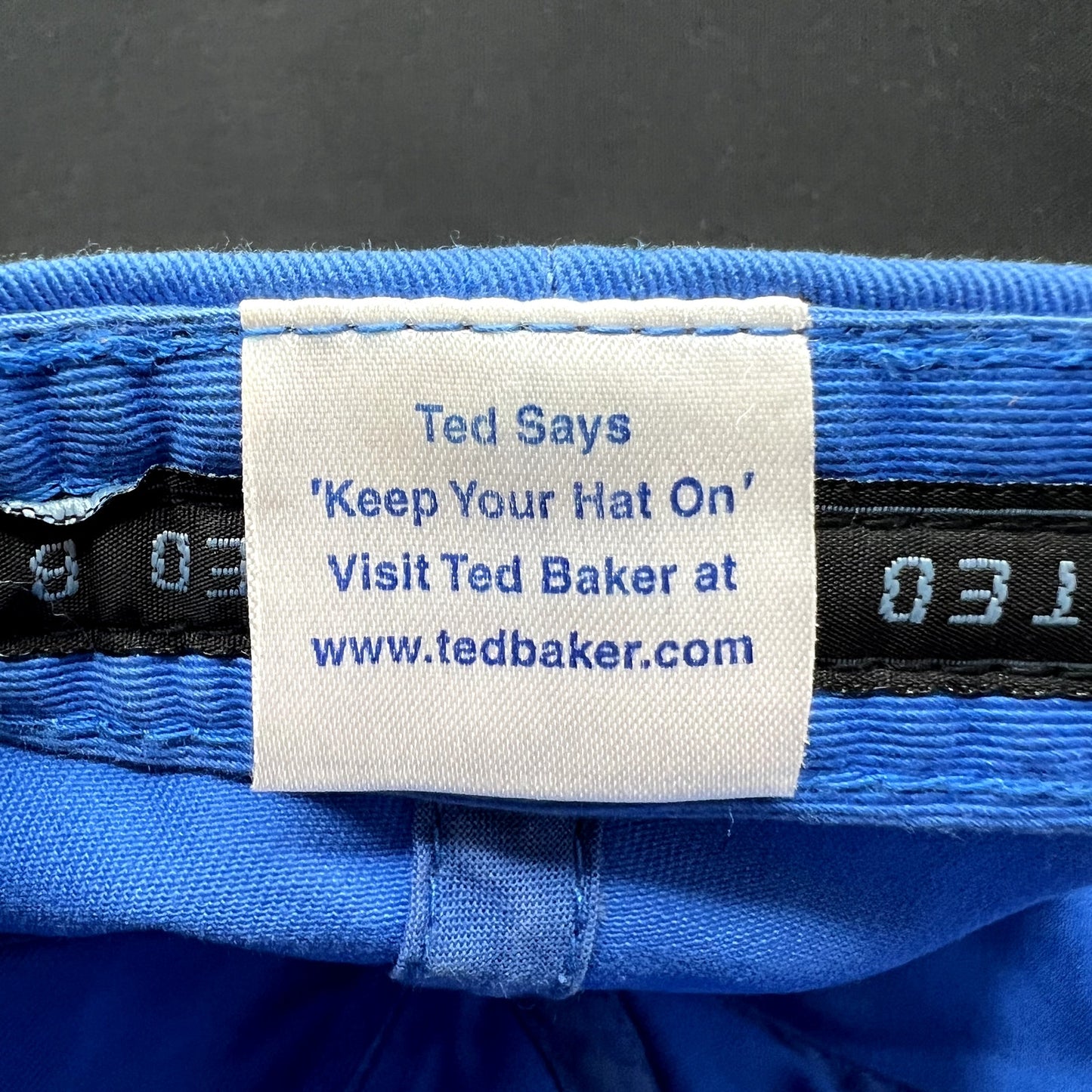 Ted Baker “B” Logo Strapback Hat Blue Yellow Cotton Adjustable Dad Cap