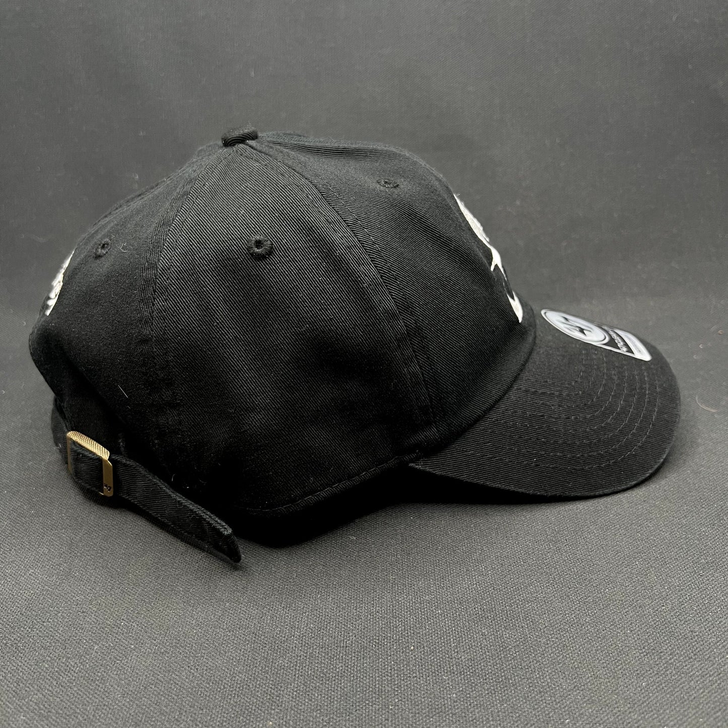 47 Brand Black “S” Strapback Hat Clean Up Adjustable Cap