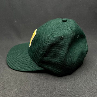 Noah NYC Wool Strapback Hat Green Yellow N Logo Leather Strap Cap Made in Canada