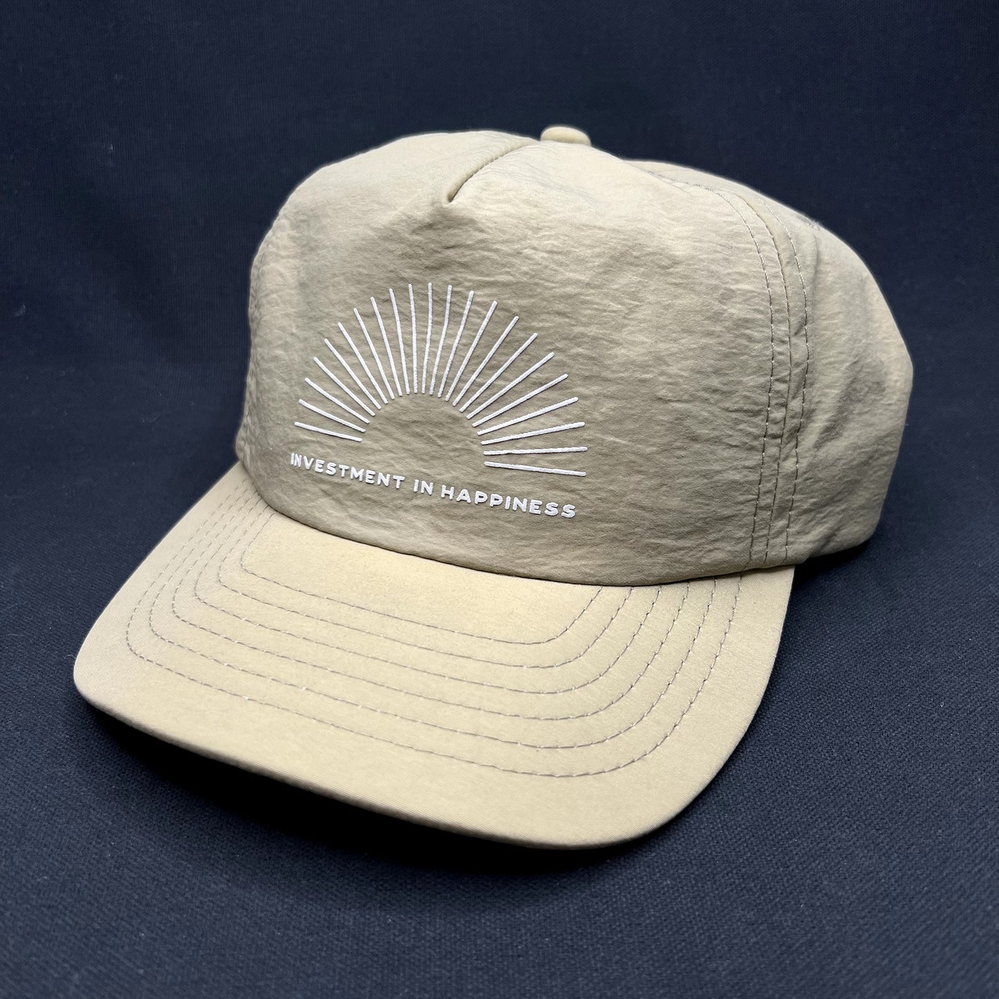 Vuori Investment In Happiness Snapback Hat Beige Nylon Cap