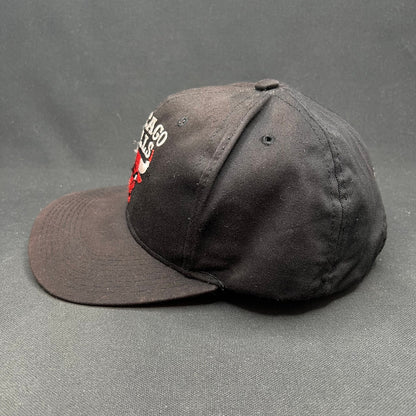 Vintage Chicago Bulls AJD Snapback Hat NBA Korea Black Red Script