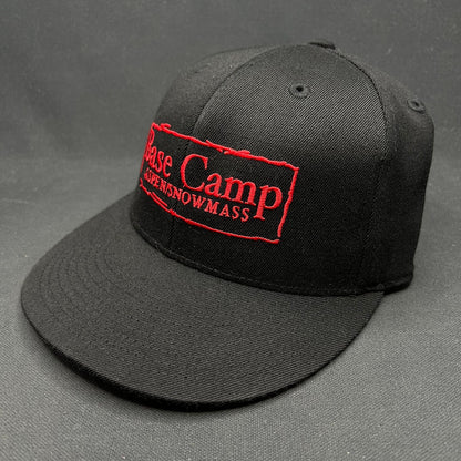 7 5/8 Base Camp Aspen Snowmass Hat Flexfit 210 Fitted Black Red Logo Cap