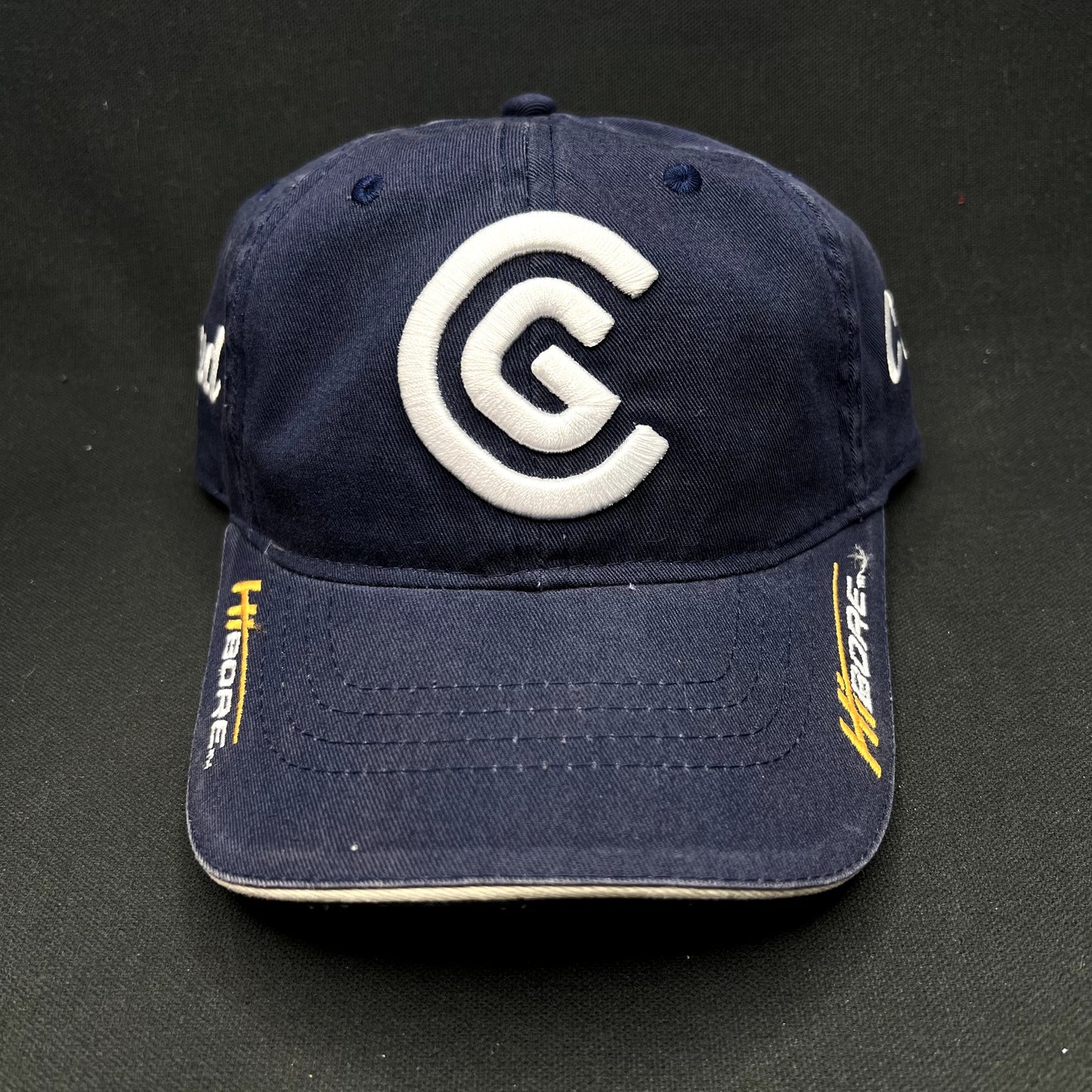 Vintage Cleveland Golf Strapback Hat Navy Blue Embroidered Logo Adjustable