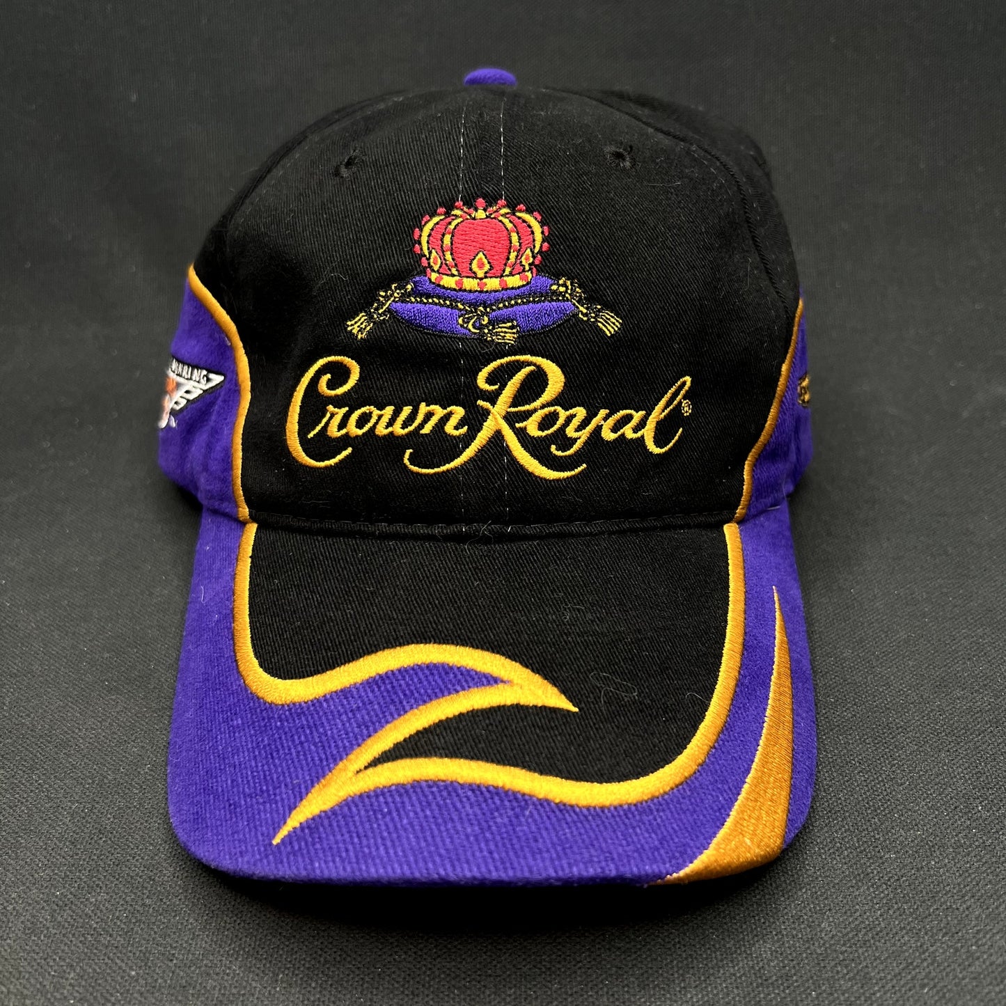 Vintage 2003 Crown Royal Roots Strapback Hat Purple Black Whiskey Cap