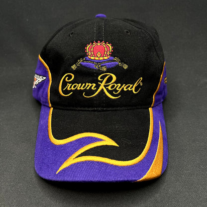 Vintage 2003 Crown Royal Roots Strapback Hat Purple Black Whiskey Cap