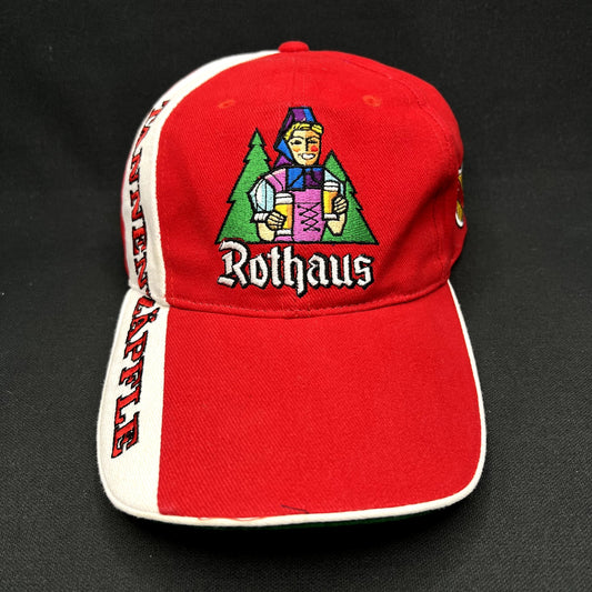 Rothaus German Beer Strapback Hat Brewery Promo Red White Green Cap
