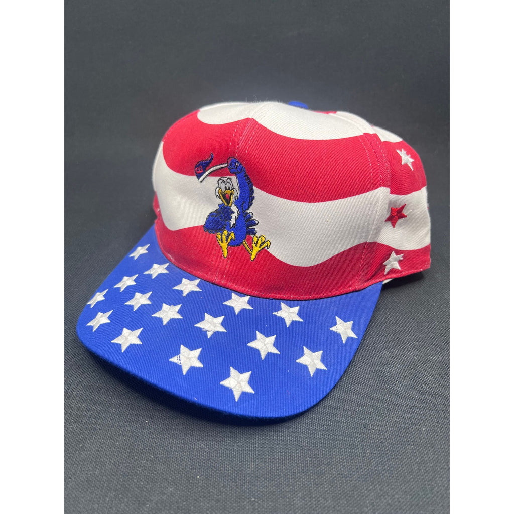 Vintage Bootleg USA Olympics Patriotic Eagle Hat Nissin Cap Red White Blue Stars