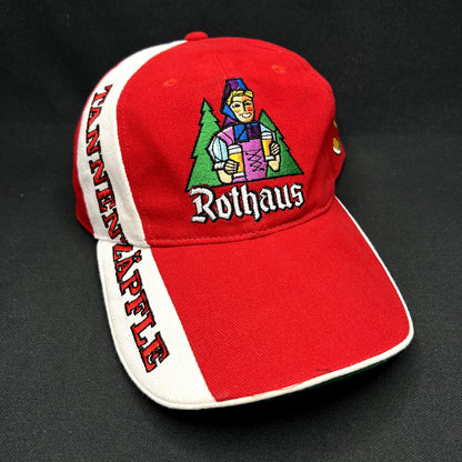 Rothaus German Beer Strapback Hat Brewery Promo Red White Green Cap
