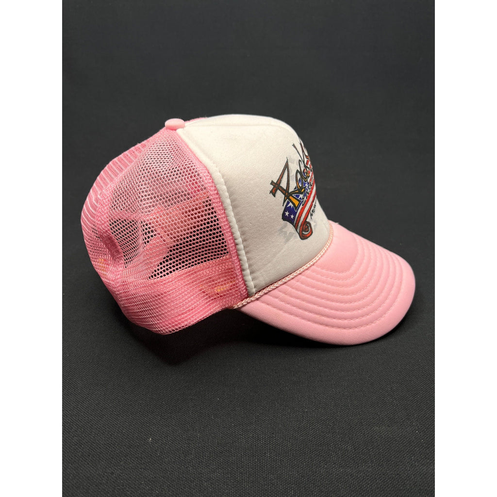 Vintage Rockstar Energy Drink Trucker Hat – Pink Mesh Foam Snapback Made In USA