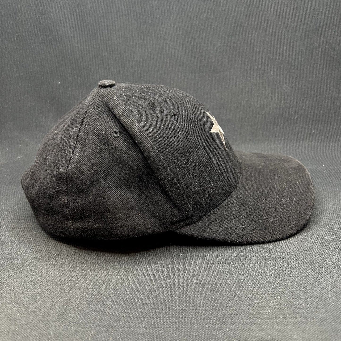 Vintage Made in USA Black Star Embroidered Snapback Hat Plain Minimalist Cap