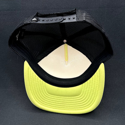 Quiksilver Neon Yellow Black Trucker Snapback Surf Skate Hat