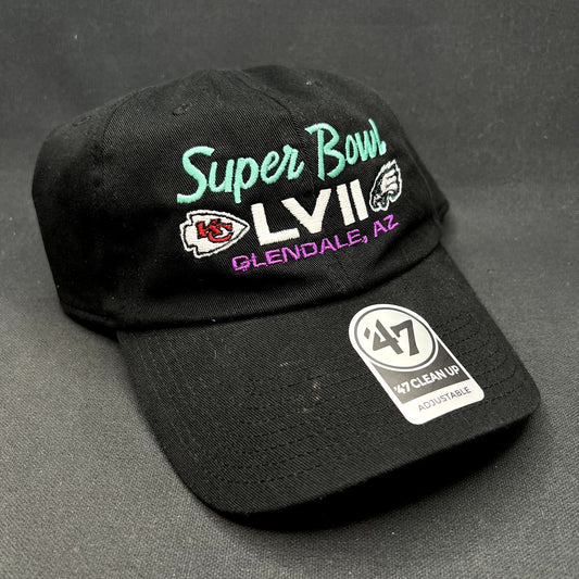 Super Bowl LVII Chiefs vs Eagles Glendale AZ ’47 Clean Up Strapback Hat NWT