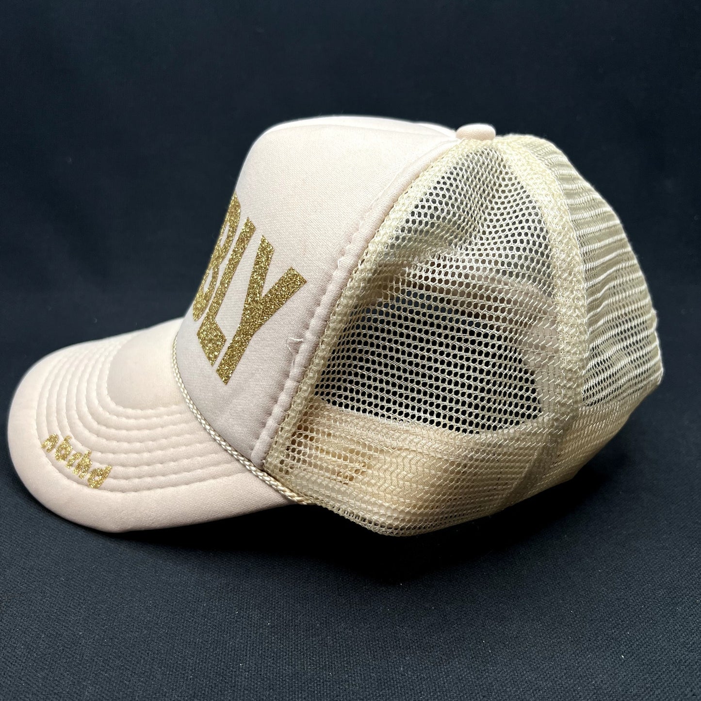 Retro Bubbly Gold Glitter Trucker Snapback NBRHD Neighborhood Laguna Hat
