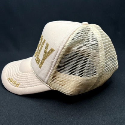 Retro Bubbly Gold Glitter Trucker Snapback NBRHD Neighborhood Laguna Hat