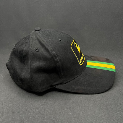 Vintage John Deere NASCAR Strapback Hat Black Track Gear Racing