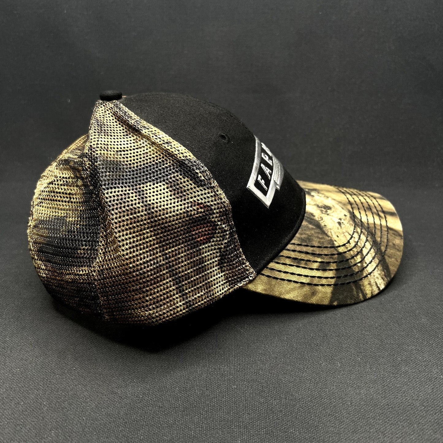 Farmall CNH Trucker Hat Camo Mesh Strapback International Harvester Black Cap