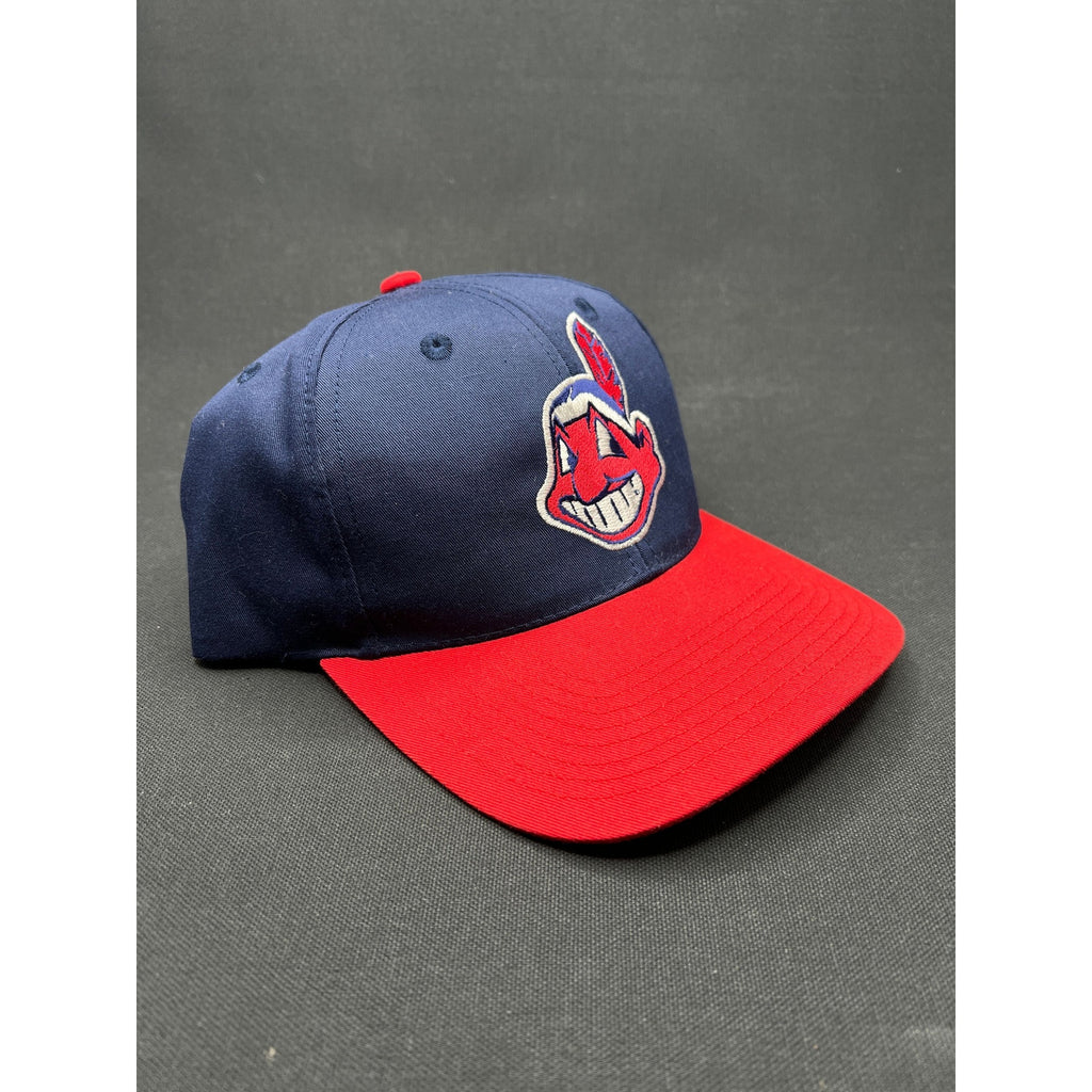 Vintage 90s Cleveland Indians Snapback Hat Twins Enterprise MLB Taiwan
