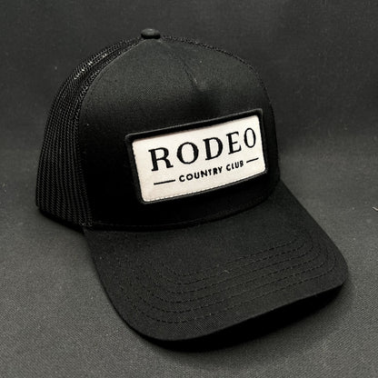 Rodeo Country Club Patch Snapback Trucker Hat Black Mesh Golf Westernaa