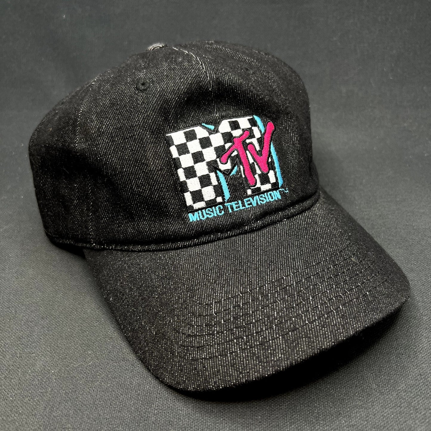 MTV Music Television Checkered Logo Strapback Hat Black 2018 Adjustable Cap