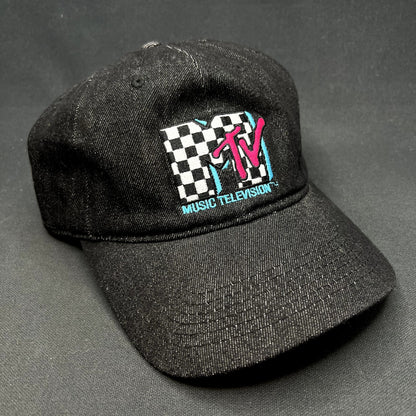 MTV Music Television Checkered Logo Strapback Hat Black 2018 Adjustable Cap
