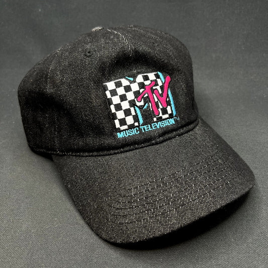 MTV Music Television Checkered Logo Strapback Hat Black 2018 Adjustable Cap