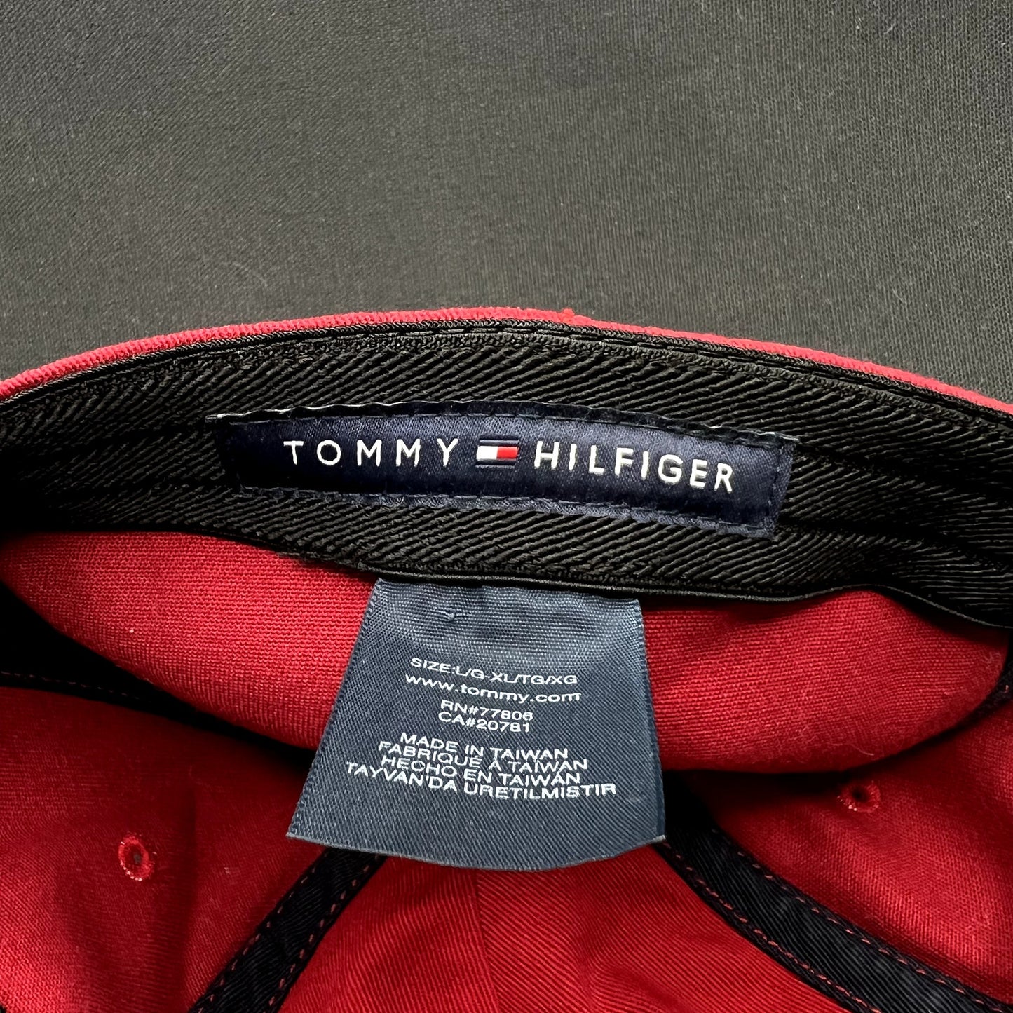 Tommy Hilfiger 1985 EST Red Flex Fit Hat L XL Fitted Cap