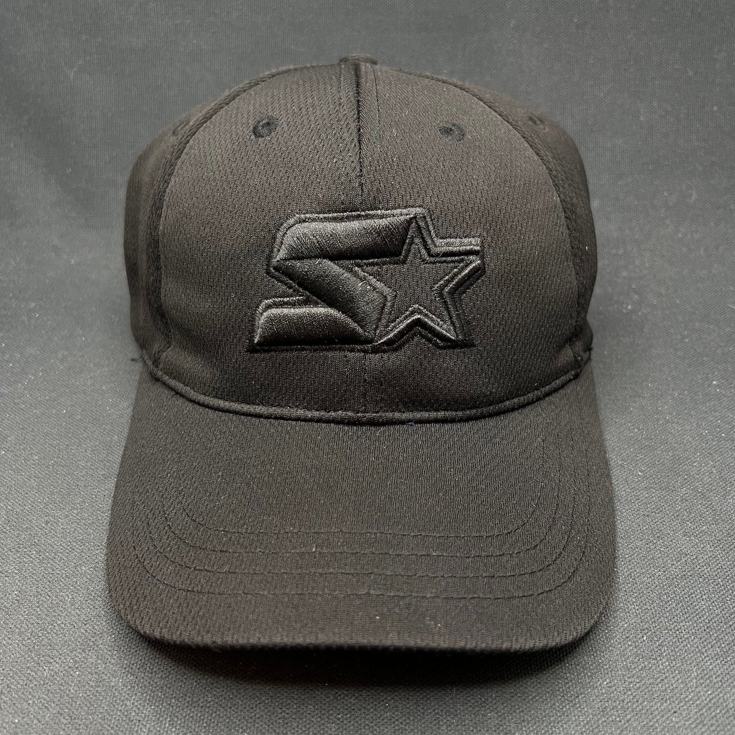 Starter Brand Tonal Black Logo Fitted Hat Minimal Streetwear