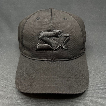 Starter Brand Tonal Black Logo Fitted Hat Minimal Streetwear