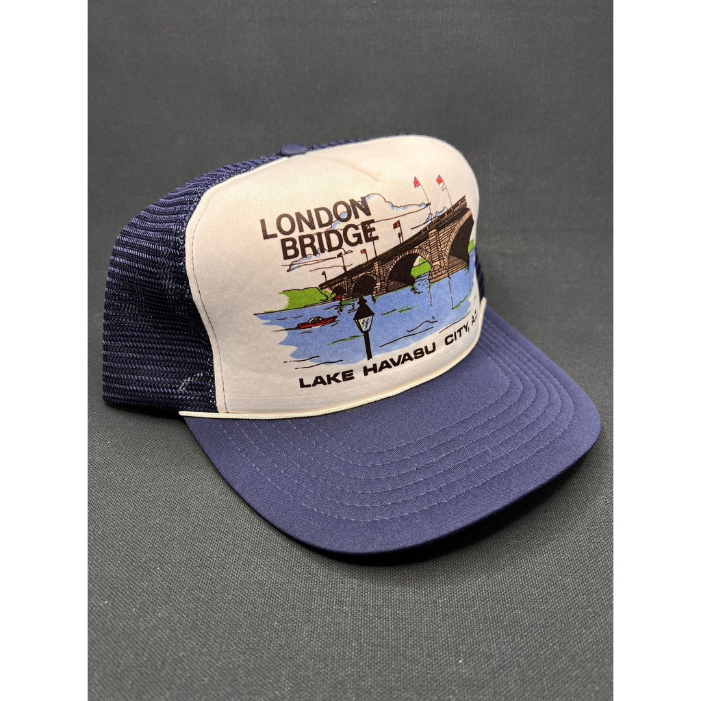 Vintage 80s London Bridge Lake Havasu City AZ Trucker Hat Foam Snapback Trucker