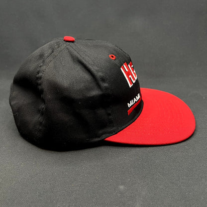 Vintage Miami Heat Twins Enterprise NBA Snapback Hat USA Made Black Red