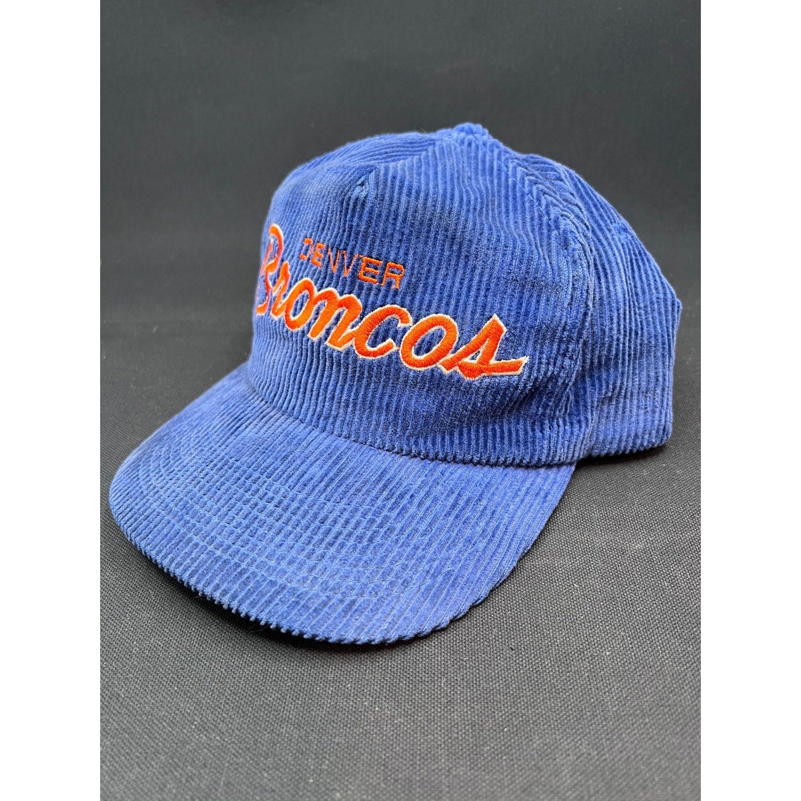 Vintage 80s Denver Broncos Corduroy Snapback Hat Sports Specialties Korea