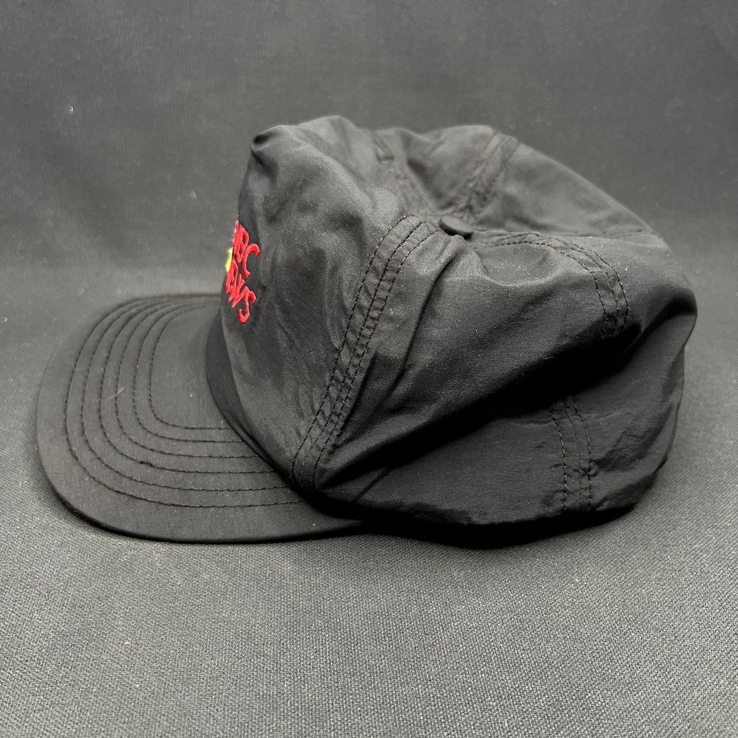 Vintage 90s NBC News Snapback Hat Made in USA C&R Sportswear Black Cap