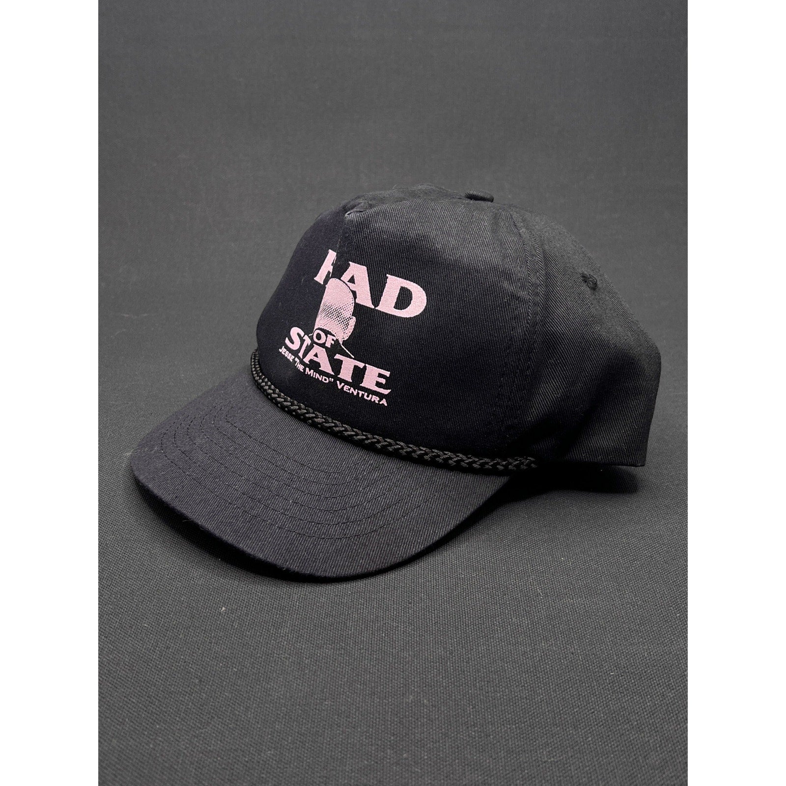Vintage Jesse Ventura Extremely Rare “Head of State” Black Rope Snapback – Zkapz