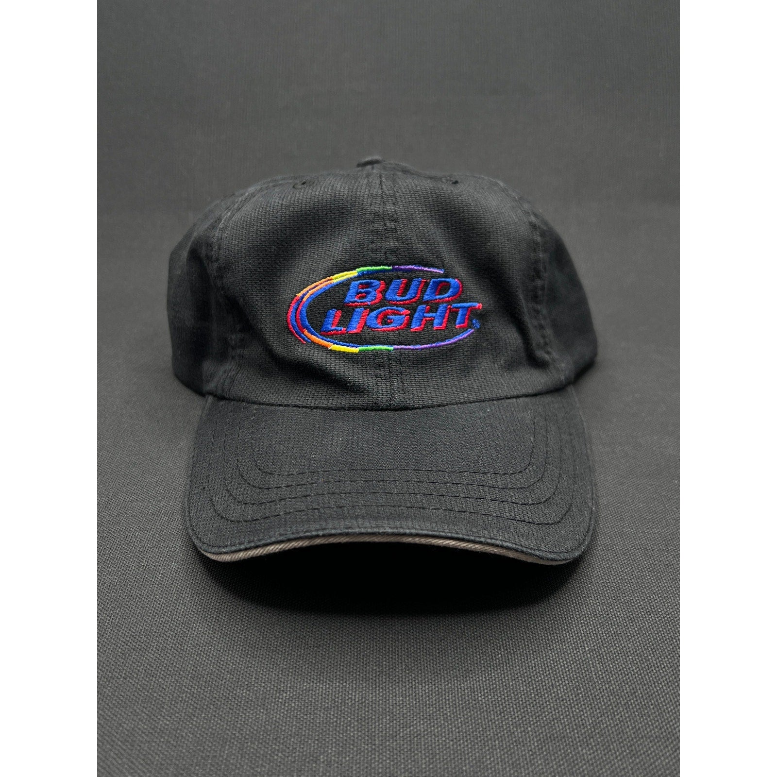 Vintage Bud Light Rainbow Logo Strapback Hat – Black Dad Cap