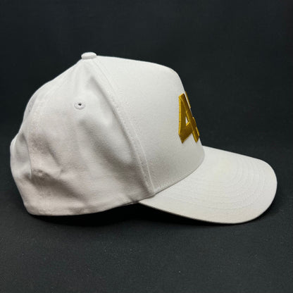 Charlie Kirk “47” Gold Embroidered Snapback Hat White
