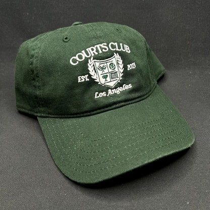 Courts Club Los Angeles Strapback Hat Green Tennis Club Crest USA Made