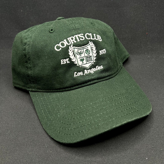 Courts Club Los Angeles Strapback Hat Green Tennis Club Crest USA Made