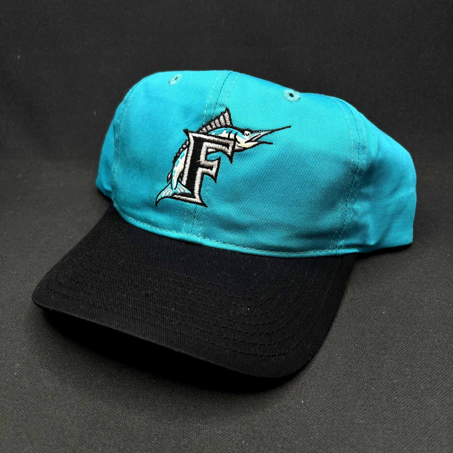 Vintage Florida Marlins Snapback Hat Twins Enterprise Teal MLB Cap
