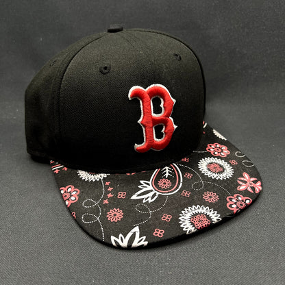 New Era Boston Red Sox Snapback Hat Floral Paisley Brim 9FIFTY