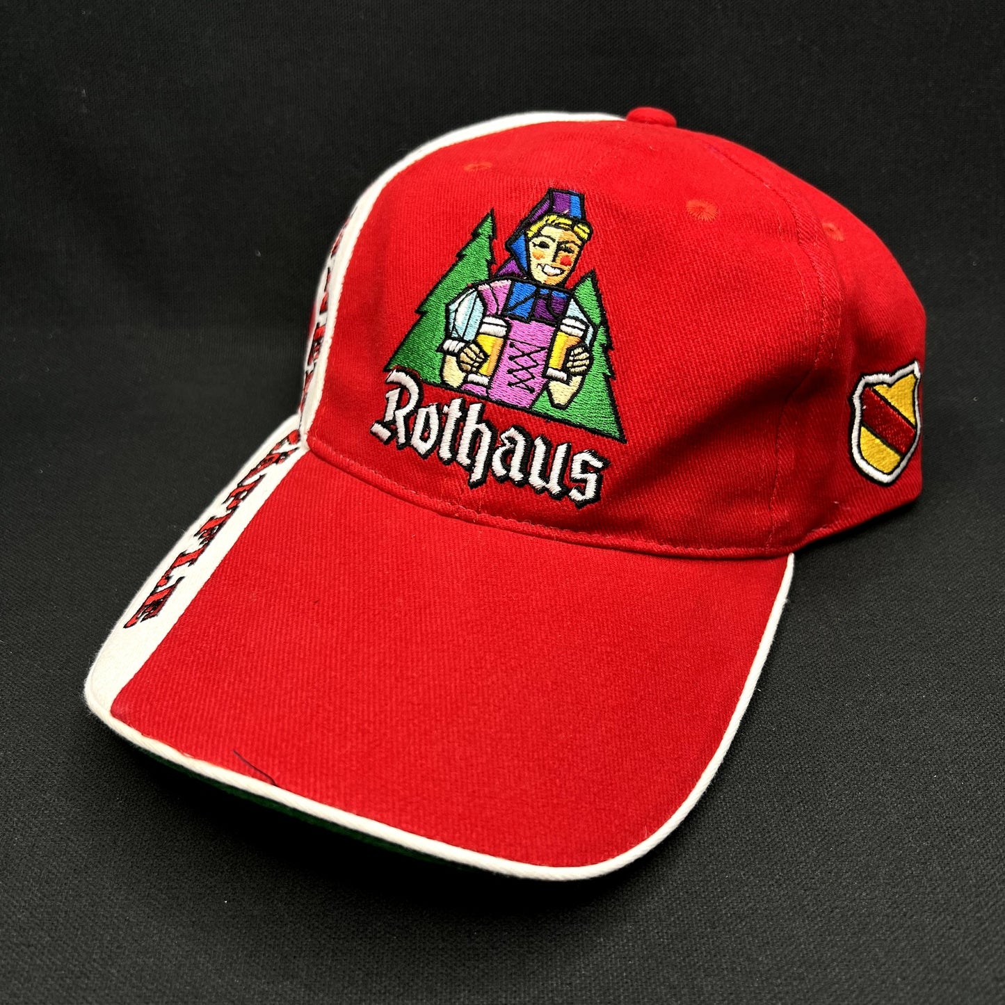 Rothaus German Beer Strapback Hat Brewery Promo Red White Green Cap