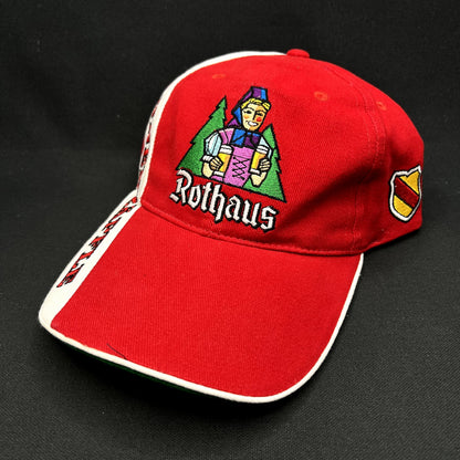 Rothaus German Beer Strapback Hat Brewery Promo Red White Green Cap