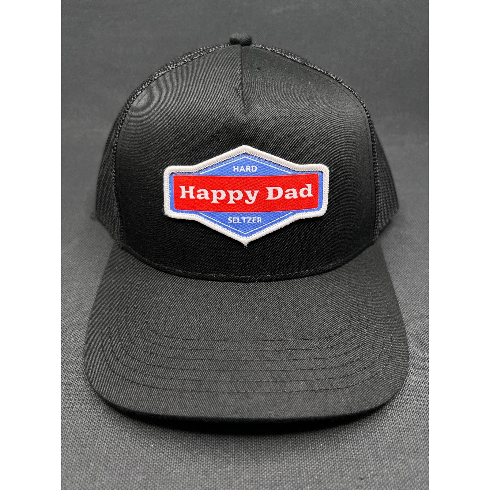 Happy Dad Hard Seltzer Classic Trucker Hat – Black Mesh Snapback Vintage Style