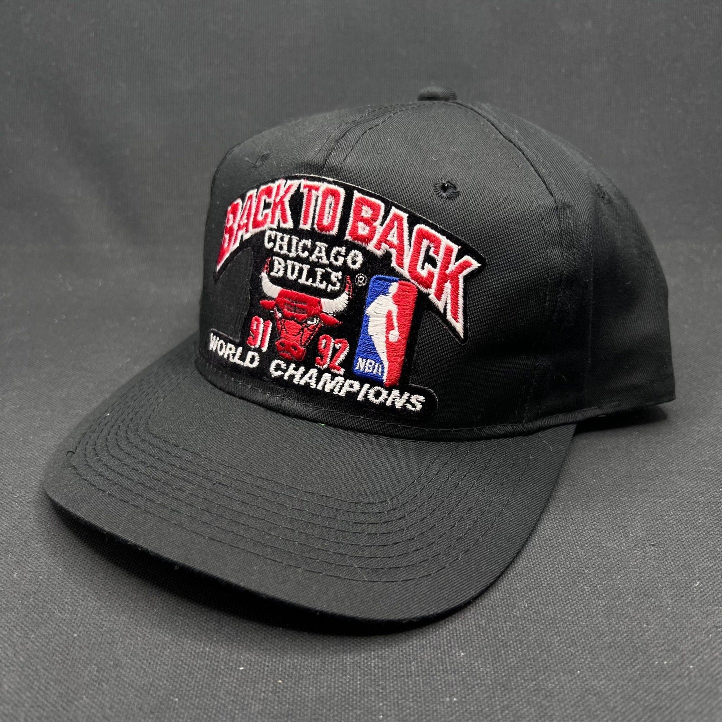 1992 Chicago Bulls Back-to-Back Champions Snapback Signed Stacey King