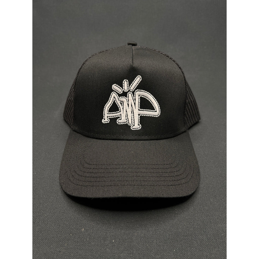 AMP Logo Black Mesh Trucker Hat – Adjustable Snapback