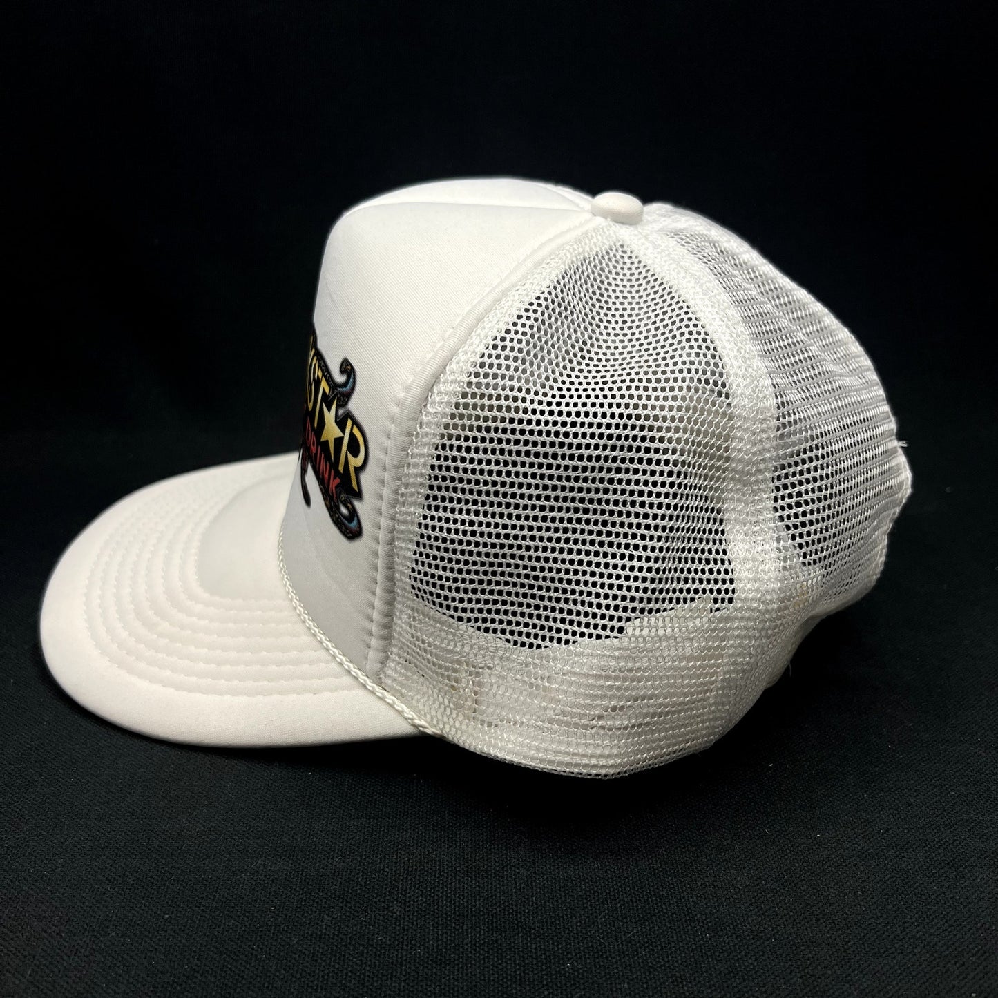 Y2K Rockstar Energy Drink Trucker Hat Nissun Snapback White